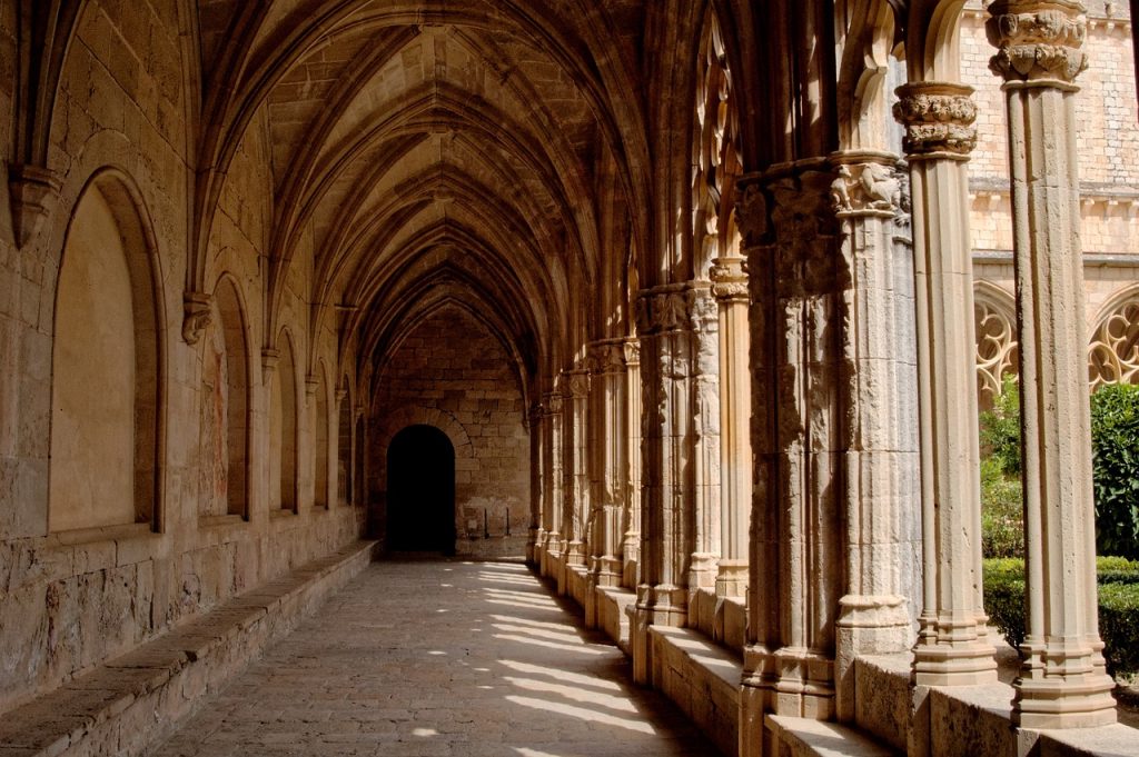 monastery, corridor, tarragona